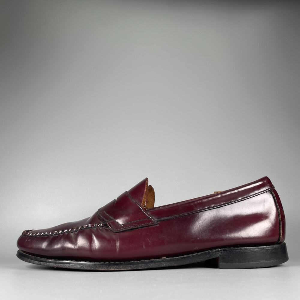 G.H. Bass Men's Size 13 D Burgundy Leather Slip On Penny Loafer Dress Shoes GUC